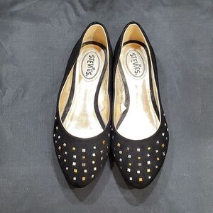 BRAND NEW STEVIES STUDDED SLIP-ON ALMOND TOE FLAT (BIG-GIRL)